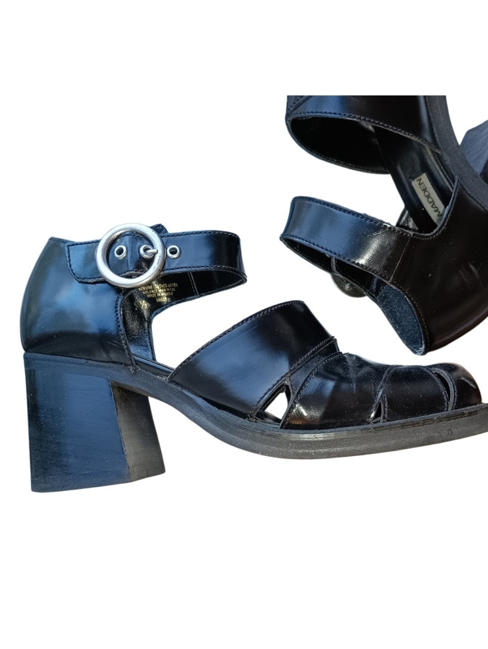 Steve Madden Black Leather Platform Mary Jane Heels "Grace" Size 9.5 90s Y2K